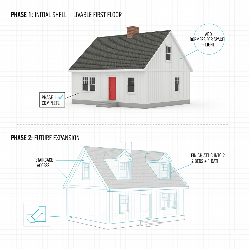 Expandable Cape Cod Style Home Kit